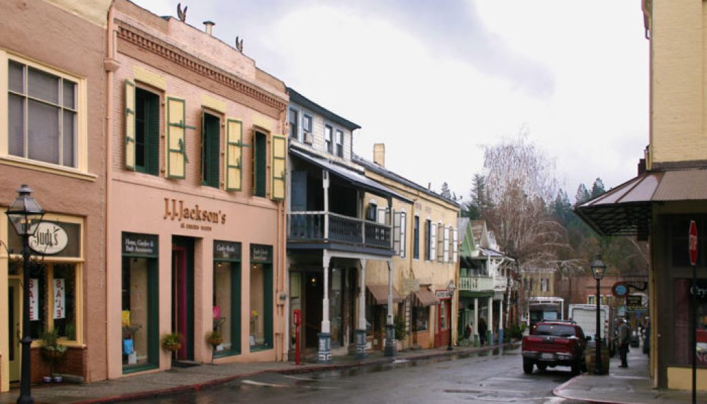 Street full of commercial businesses