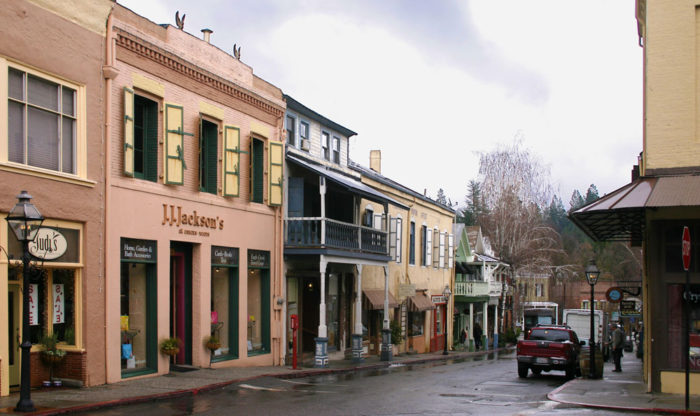 Street full of commercial businesses