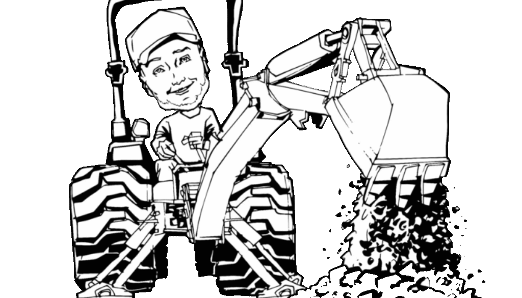 Cartoon: Ben with backhoe
