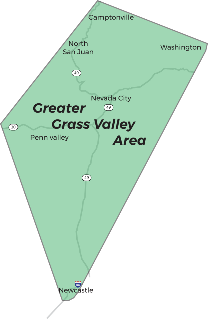 Greater Grass Valley Area map of driveway repair services