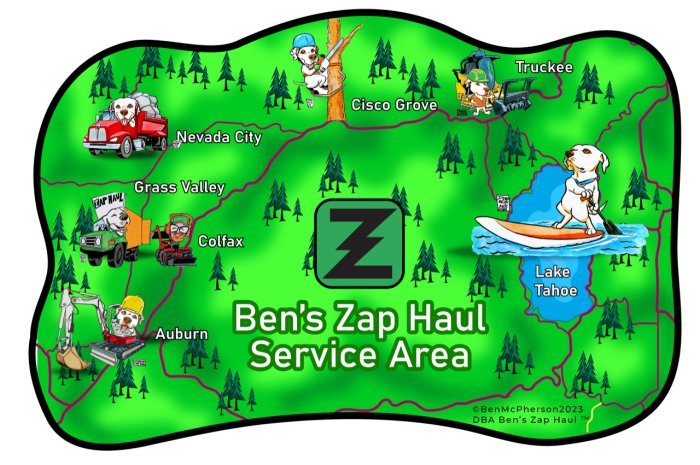 Zap Haul Service Map in California