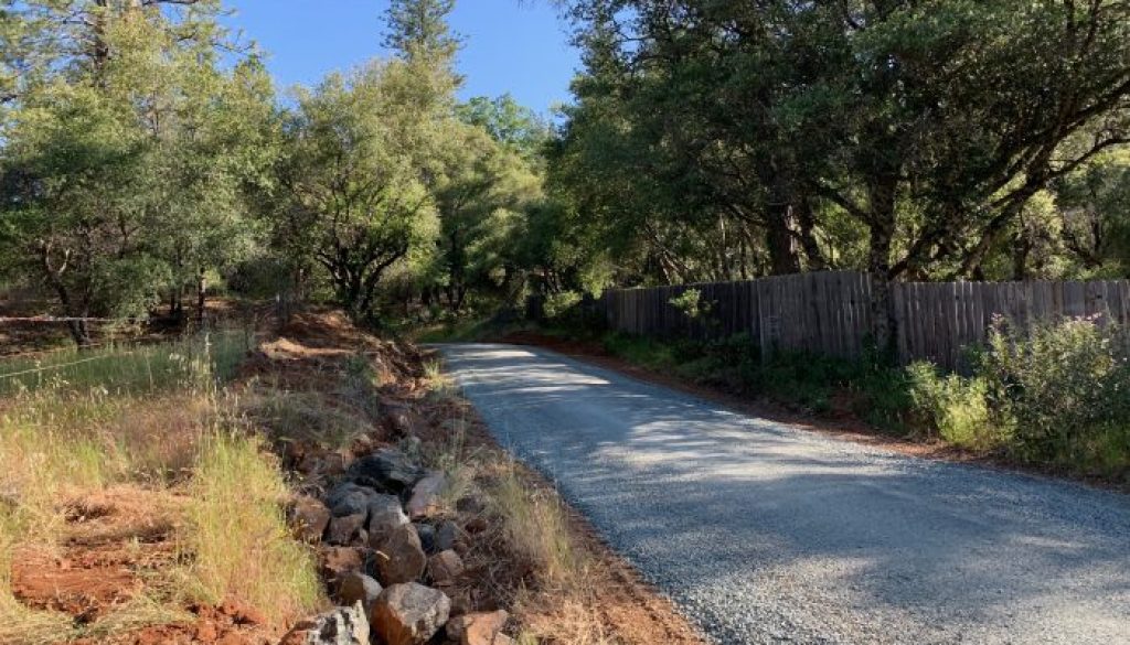 completed gravel driveway repair in Grass Valley